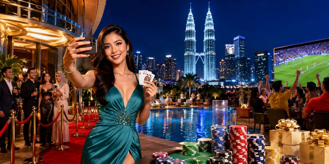 Pemain poker dalam suasana kasino Kuala Lumpur yang elegan